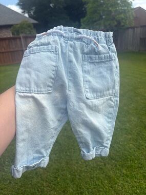 Garanimals light wash pull on denim jeans size 3-6 months GUC